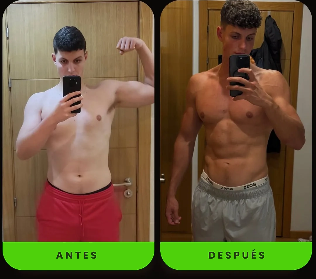 Cambio físico de los coaches de Dual Fit - antes y después